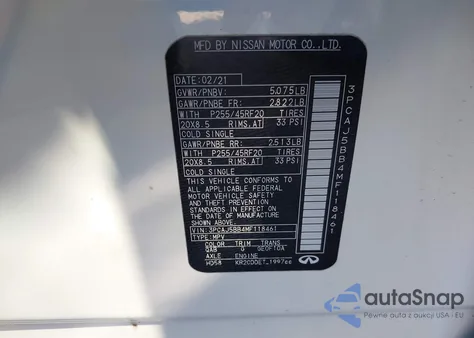 2021 Infiniti Qx50 Luxe Awd из США, поврежденный, VIN 3PCAJ5BB4MF118461